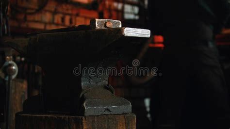 Forging Industry Indoors Hammer On The Anvil Stock Image Image Of