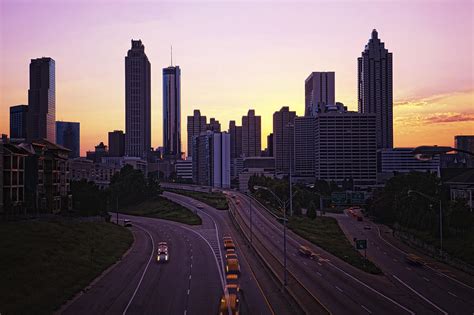 Atlanta Georgia Sunset Or Sunrise Skyline Photograph By Judy Kennamer