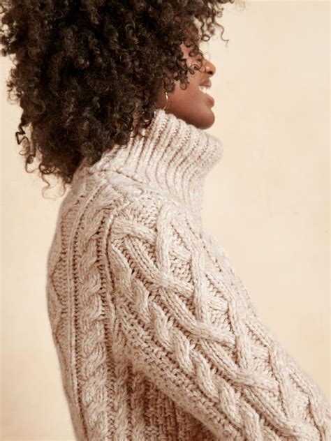 Cable Knit Turtleneck Sweater Banana Republic