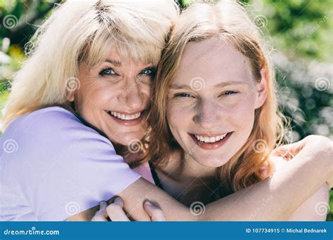 Older Woman Hugging Young Woman Stock Image Image Of Girl Love 107734915