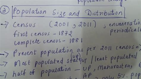 Notes On Population Part 1 Chapter 6 Class Ix Geography Ncert Youtube