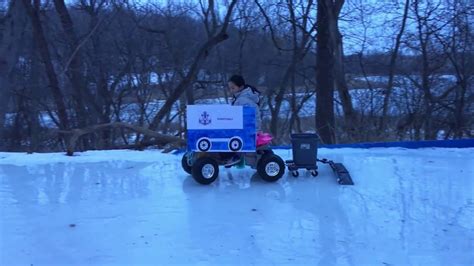 He is a self employed contractor who does a little. zamboni kid backyard ice rink - YouTube