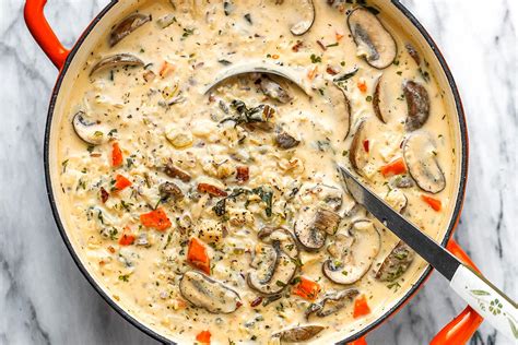 Add the chicken broth, cream, and rice and stir. Crack Chicken wild Rice Soup Recipe with Mushroom and ...