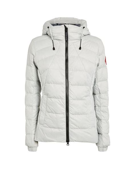 Canada Goose Synthetic Hooded Abbott Puffer Jacket In Grey Gray Lyst