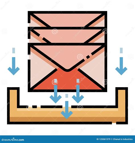 Hold Mail Linecolor Illustration Stock Vector Illustration Of Stack