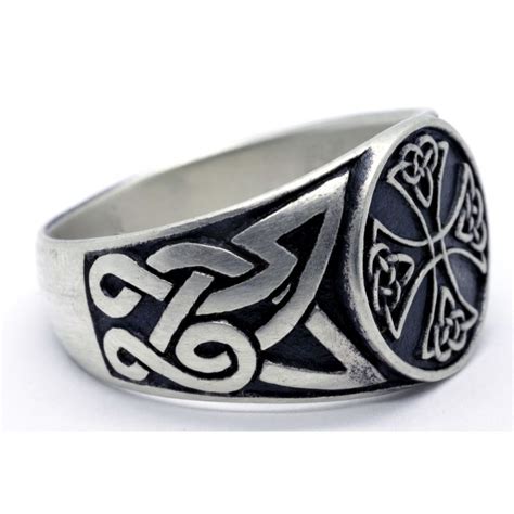 Silver Celtic Knot Knights Templar Cross Ring For Sale