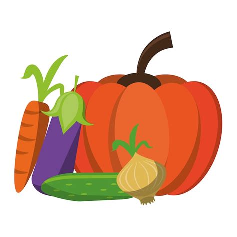 Dibujos Animados De Verduras Frescas Vector Premium