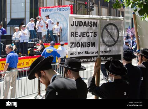 Hasidic Jewish Rabbis Against Zionism At The Israel Parade In New York
