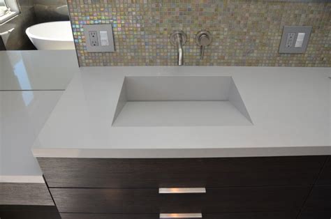 Visit us at our showroom. Quartz Integrated Sinks - Modern - Vanity Tops And Side ...