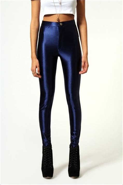 Calça Legging Cintura Alta Brilho Couro Cirré Disco Pants R 5990 Em