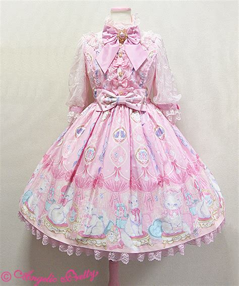 Angelic Pretty Dolly Cat Op In Pink Headbow One Piece Lace Market