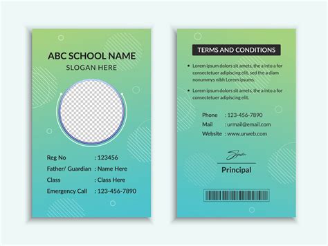 School Id Card Template And Vatical College Student Identity Card