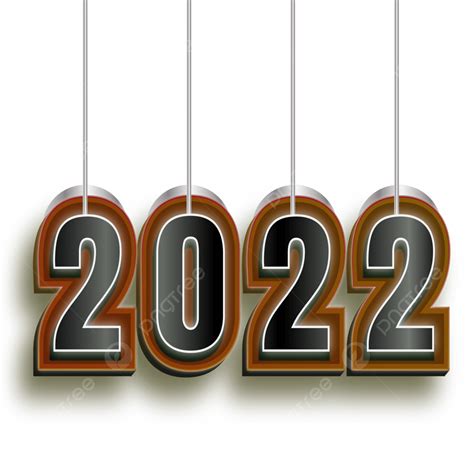 Gambar Tahun Baru 2022 Menggantung Dekorasi Teks Png Vector Png Efek
