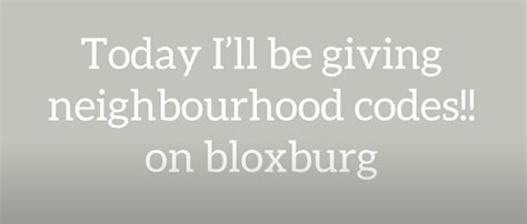 Bloxburg Roleplay Neighborhood Codes