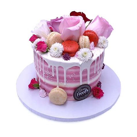 Pink Rose Macaron Birthday Cake Freed S Bakery