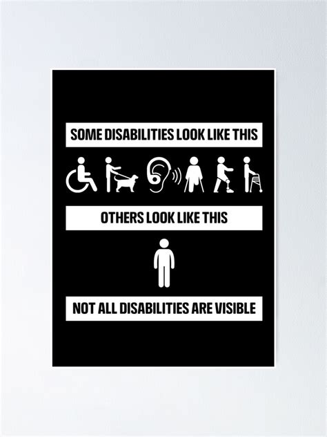 Not All Disabilities Are Visible Poster For Sale By Fatcatprods