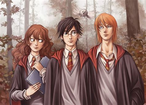Hogwarts Alumni Anime Harry Potter Trio