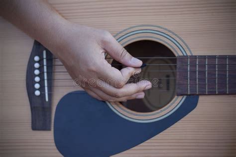 Women Holding Guitar Pick While Playing Music Stock Image Image Of