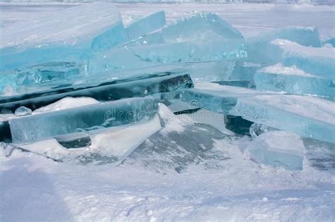 Ice Block On Lake Baikal Siberiarussia Stock Photo Image Of Russia