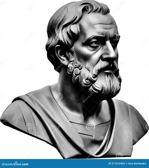 Portrait Of Aristotle On Transparent Background Stock Vector