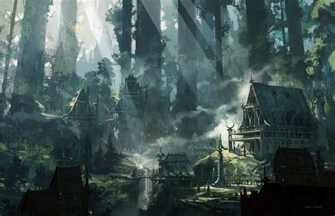 Elven City By Concept Artist Thom Tenery Elven City Fantasy City