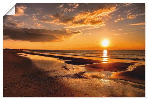 Artland Wandbild Sonnenuntergang Am Mittelmeer Strand 1 Stück