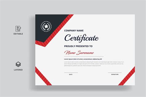Certificado De Reconocimiento Con Diseño De Plantilla De Color Rojo Y