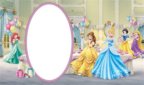 Birthday Transparent Kids Frame With Disney Princess Princess Theme