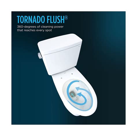 Toto Drake Two Piece Elongated 16 Gpf Tornado Flush Toilet With