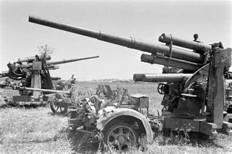 Ww2 Photo Wwii Captured Axis German 88mm Anti Tank Guns Tunisia 1943