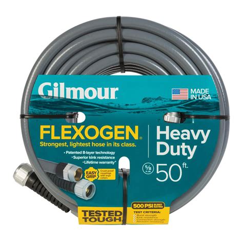 58 In Dia X 50 Ft Gray Flexogen Heavy Duty Garden Water Hose
