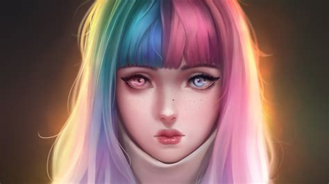 Anime Girl Colorful Hairs 4k Hd Anime 4k Wallpapers Images