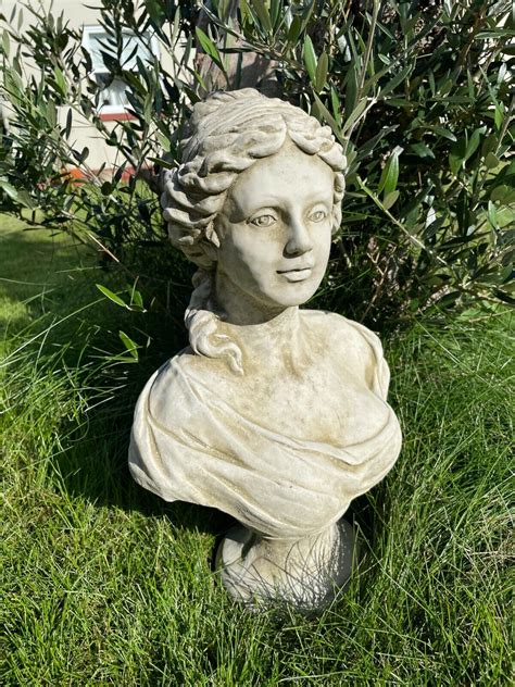 French Maid Bust Statue Reconstituted Stone Classic Concrete Garden