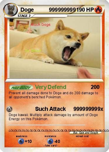 Pokémon Doge 999999999 999999999 Very Defend My Pokemon Card