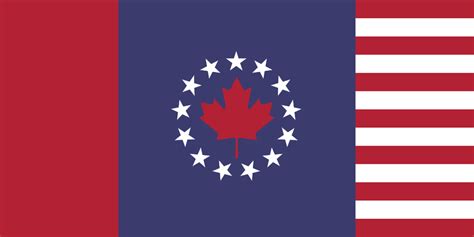 Flag Of A Union Between Canada And The United States Of America