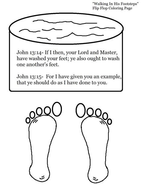 Jesus Washing Feet Coloring Page Drawing Free Image Download