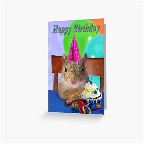 Birthday Squirrel Greeting Card By Jkartlife Redbubble