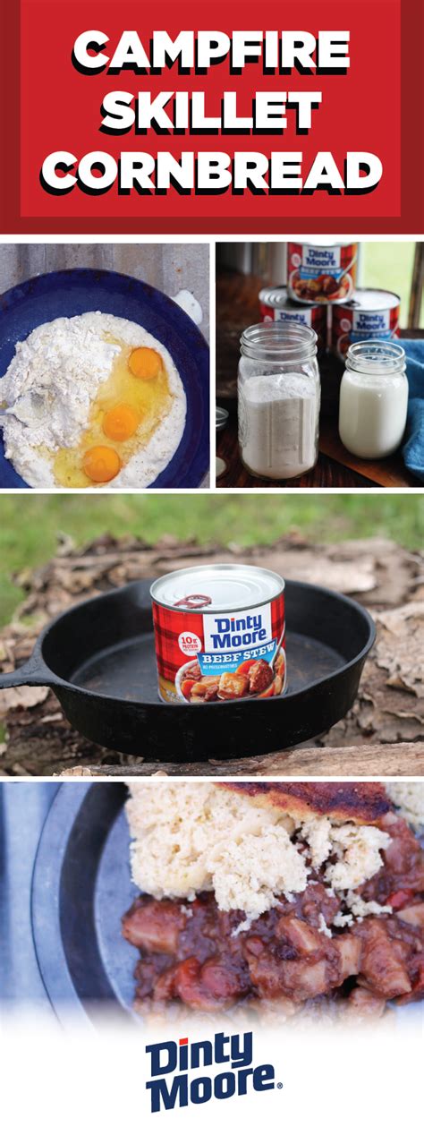 Good or bad it's still a very popular canned processed food. With the help of DINTY MOORE® Beef Stew paired with this recipe for Campfire Skillet Cornbread ...