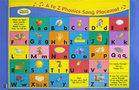 Teach Child How To Read A To Z Phonics Song Placemat