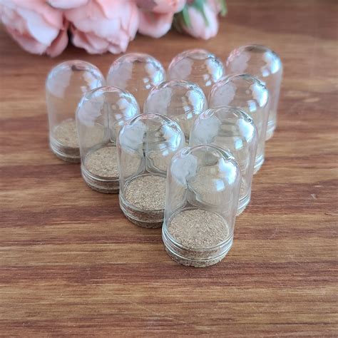 Small Glass Dome Bottles Choose Quantity 33 X 22 Mm Mini Etsy New Zealand