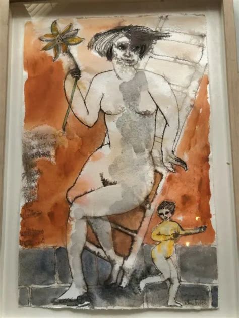 CONTEMPORARY NUDE WATERCOLOUR Painting Painted And Signed By Anne