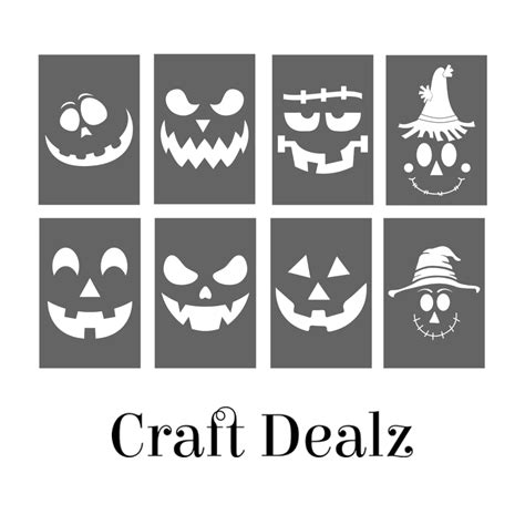 Pumpkin And Scarecrow Faces Stencil Craft Dealz