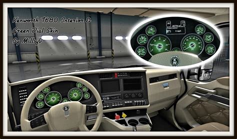 Kenworth T680 Interior And Green Dial Skin