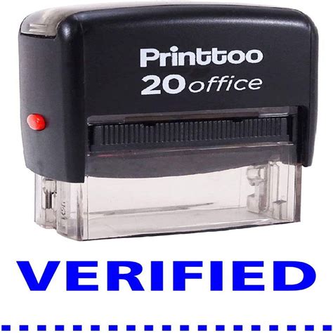 Self Inking Rubber Stamp Verified Text Stamper Office Etsy