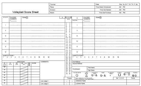 14 Free Sample Volleyball Score Sheet Templates Printable Samples