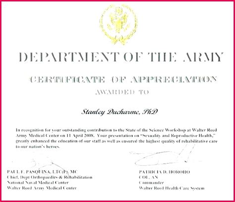7 Army Certificate Of Achievement Memo Template 02883