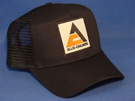 Allis Chalmers Hat Black Mesh Mid Crown Ac Tri Logo Snapback Ebay
