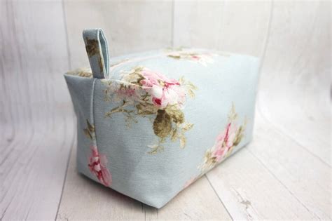 Large Box Makeup Bag Travel Bag Wash Bag Made With Blue Etsy