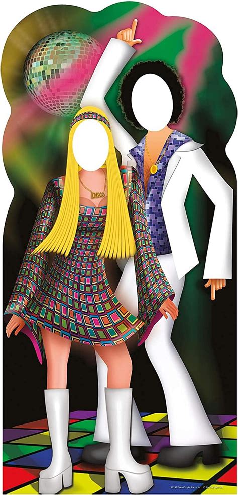 Buy Star Cutouts Disco Couple Life Size Stand In Cardboard Cutout
