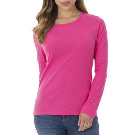 Faded Glory Womens Essential Long Sleeve Crewneck T Shirt Walmart